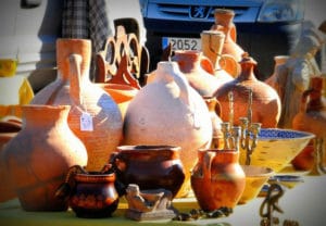 Pottery stall at local Rastro